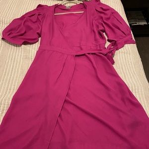 Pink wrap midi Dress